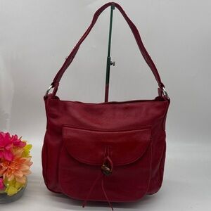 Ili Elegant Red Leather Shoulder Bag MCB9613R